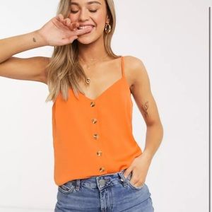 New Look button down cami in orange